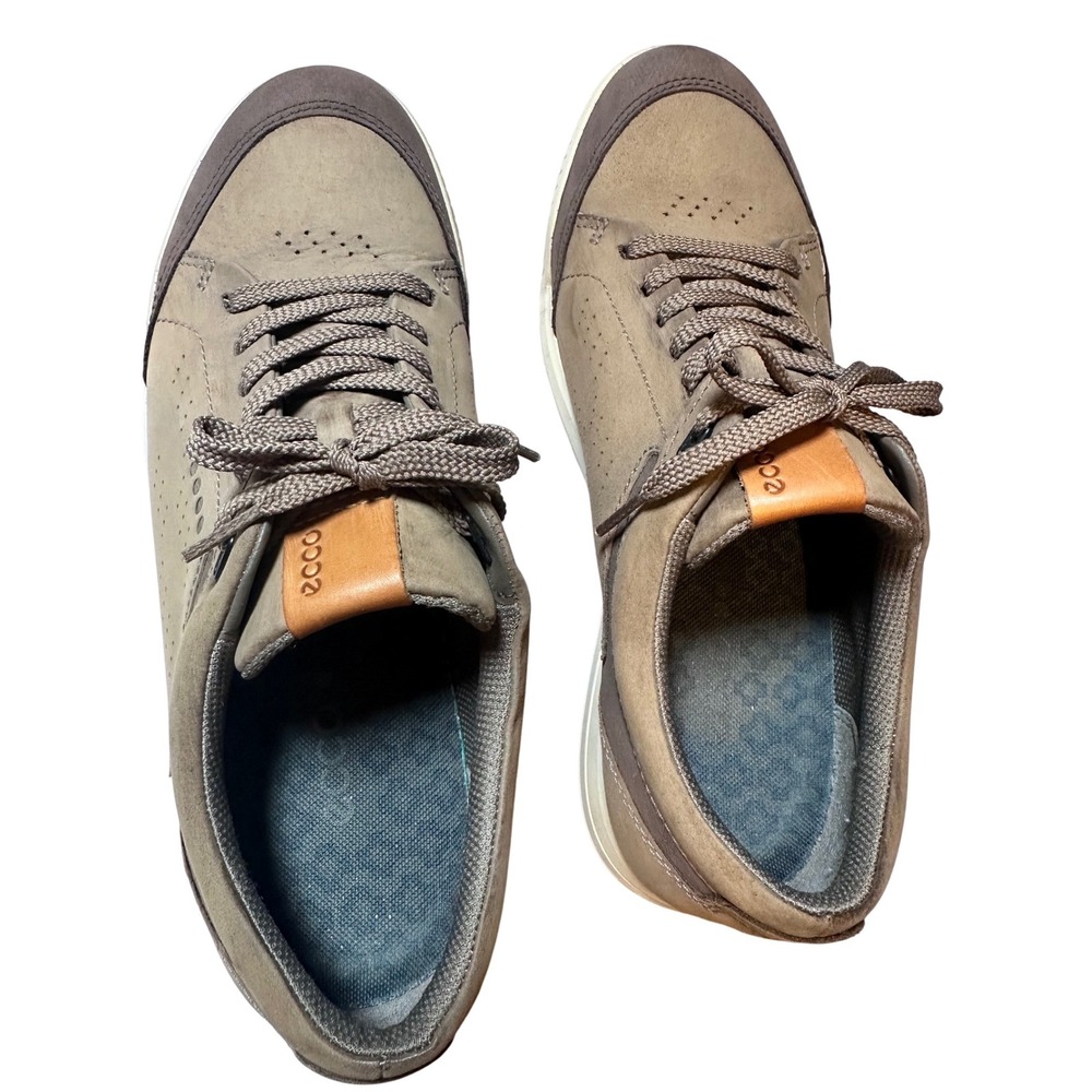 ECCO Mens Suede Golf Casual Hybrid Spikeless Shoes Taupe Size 43 9-9.5